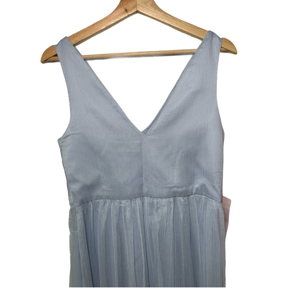 NWT BHLDN Kia Sleeveless Maxi Dress V-Neck Chiffon Gown Grey Medium - Picture 7 of 10